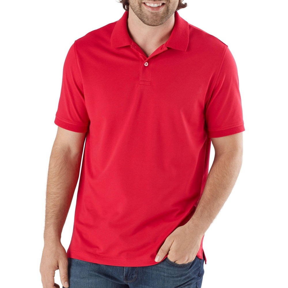 Member's Mark Mens Stretch Pique Polo Shirt True Red Size 2XL Super Soft